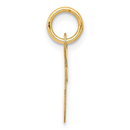 14k Yellow Gold Small Script Letter F Initial Charm Pendant