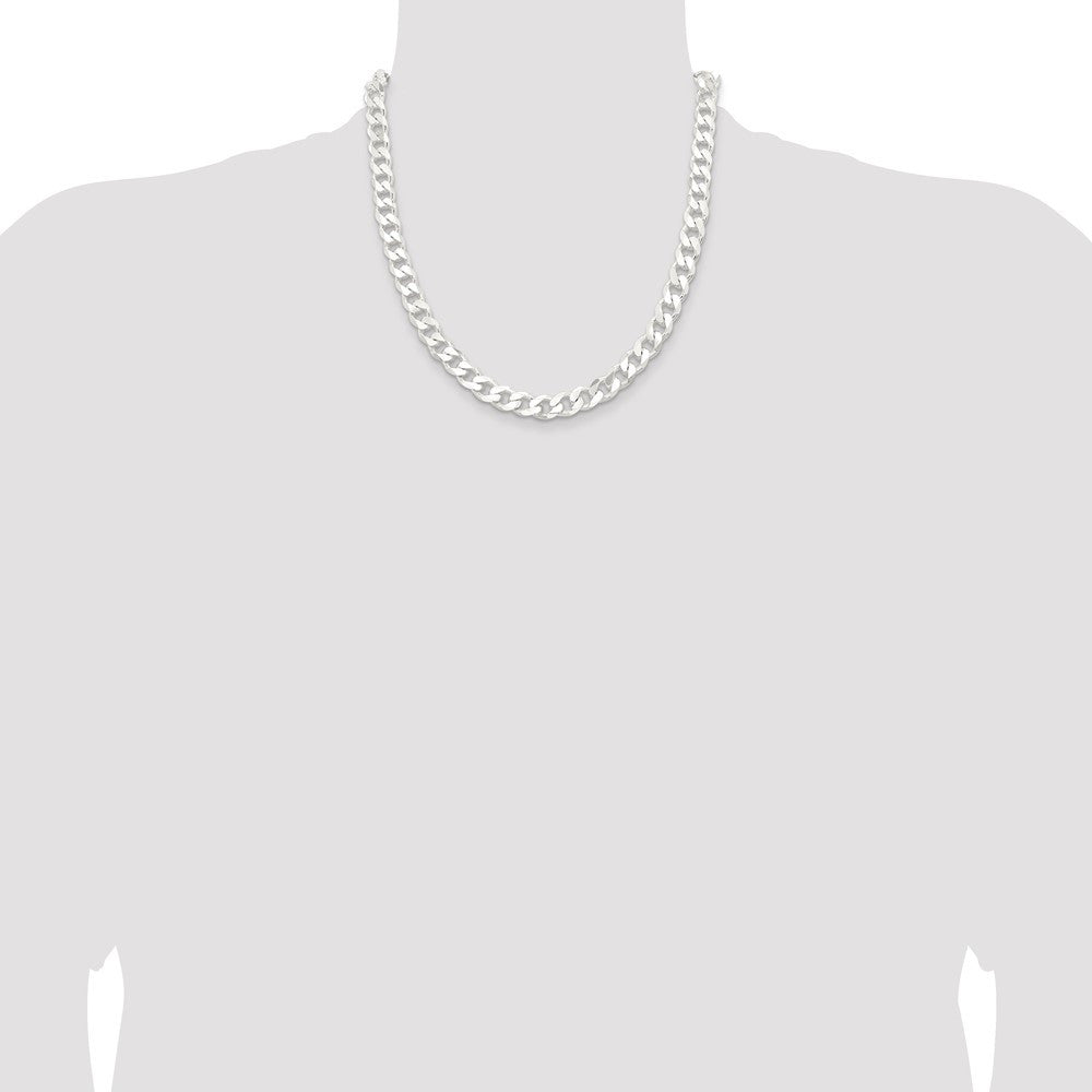 Sterling Silver 9.3mm Curb Chain Necklace 20"