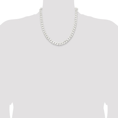 Sterling Silver 9.3mm Curb Chain Necklace 20"