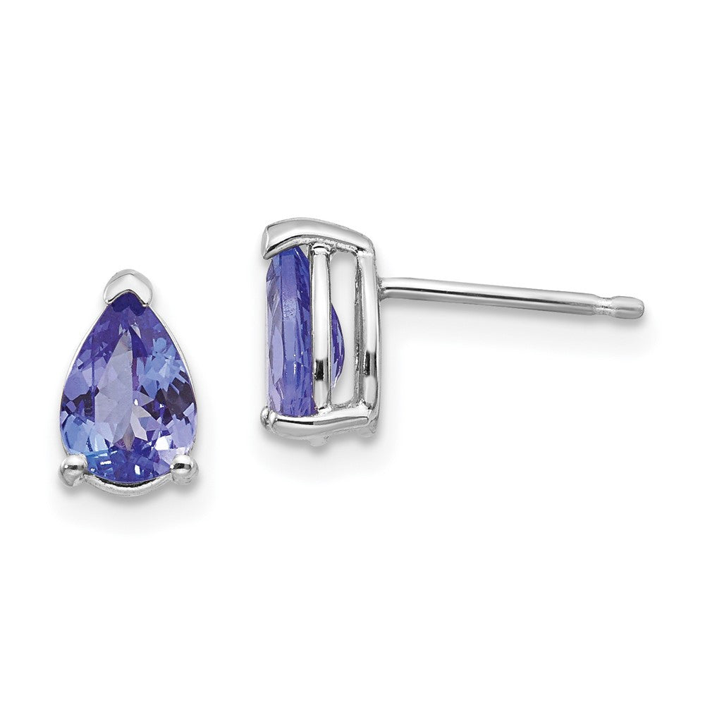14k White Gold Tanzanite Stud Earrings