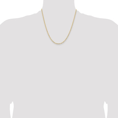 14k Yellow Gold 2.85mm Semi-Solid Curb with Lobster Clasp Chain Necklace 20"