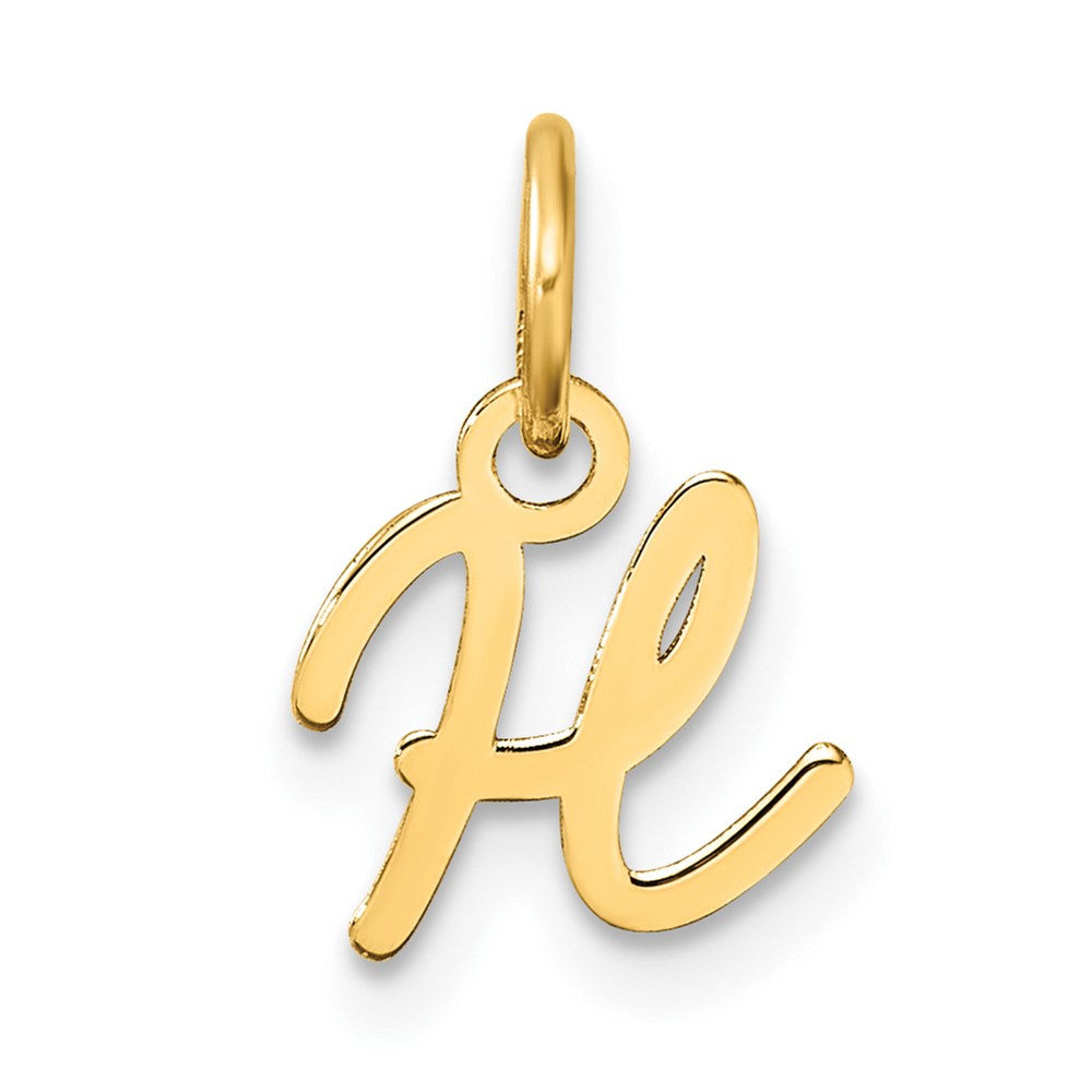 14k Yellow Gold Uppercase Letter H Initial Charm Pendant