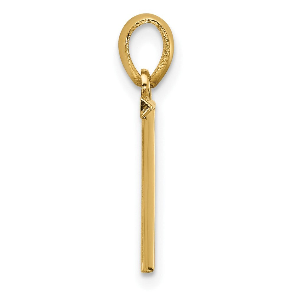 14k Yellow Gold Fancy Letter T Initial Pendant
