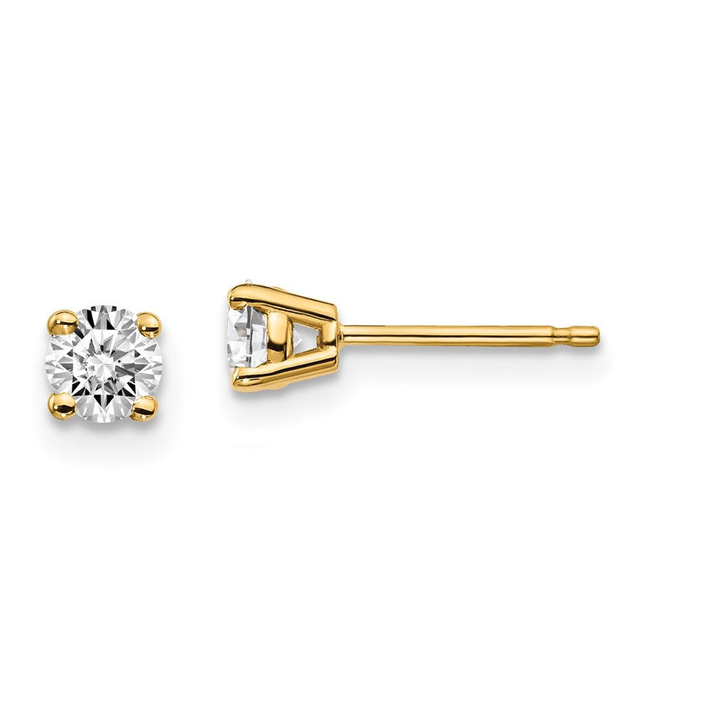 14k Yellow Gold .30ct. I1 J-K Diamond Push-on Stud Earrings