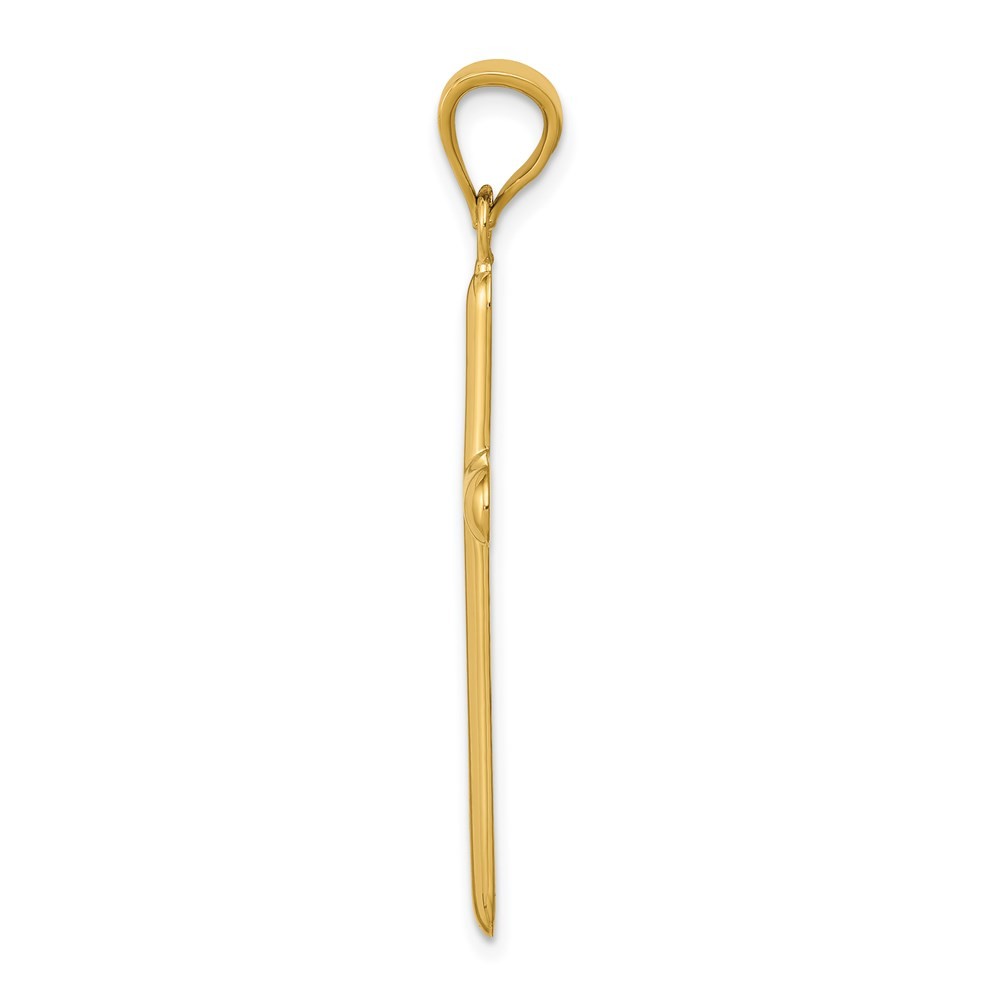 14k Yellow Gold Polished Cross Pendant