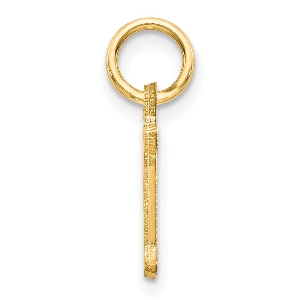 14k Yellow Gold Letter N Initial Charm Pendant