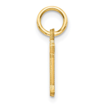 14k Yellow Gold Letter N Initial Charm Pendant