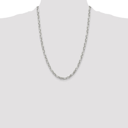 Sterling Silver Diamond-Cut 3 Short Plus 1 Long Cable Link Chain Necklace 24"