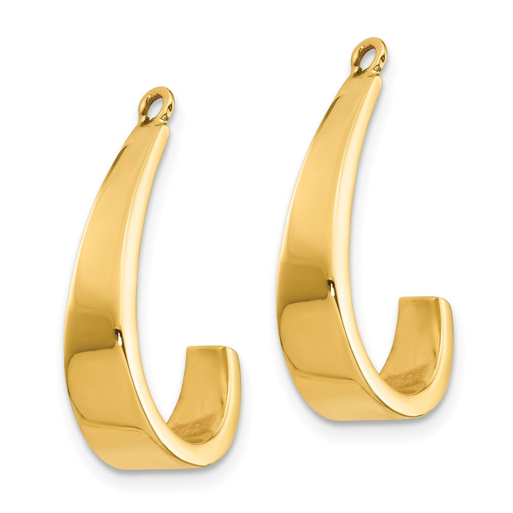 14k Yellow Gold Polished J-Hoop Earring Jackets