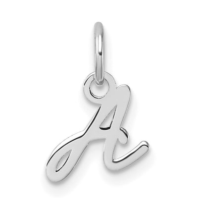 14k White Gold Uppercase Letter A Initial Charm Pendant