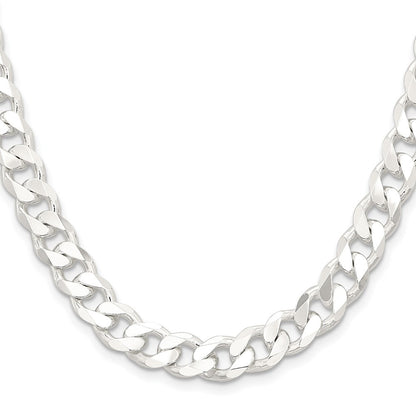 Sterling Silver 9.3mm Curb Chain Necklace 18"