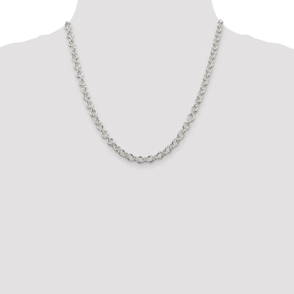 Sterling Silver 6.1mm Cable Chain Necklace 20"