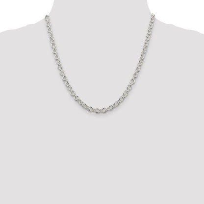 Sterling Silver 6.1mm Cable Chain Necklace 20"