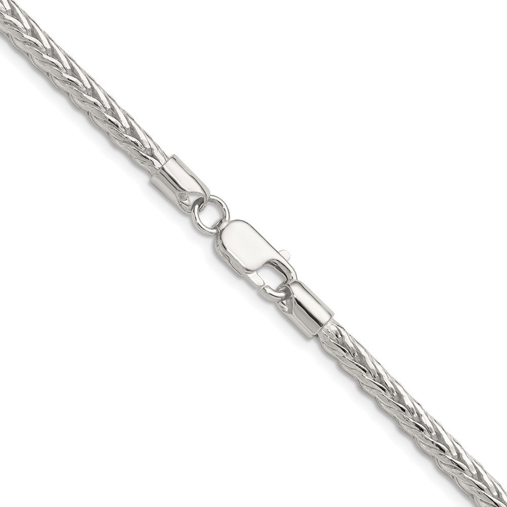 Sterling Silver 3.8mm Diamond-cut Round Franco Chain Necklace 18"
