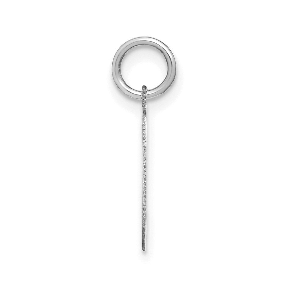 14k White Gold Lower case Letter L Initial Charm Pendant