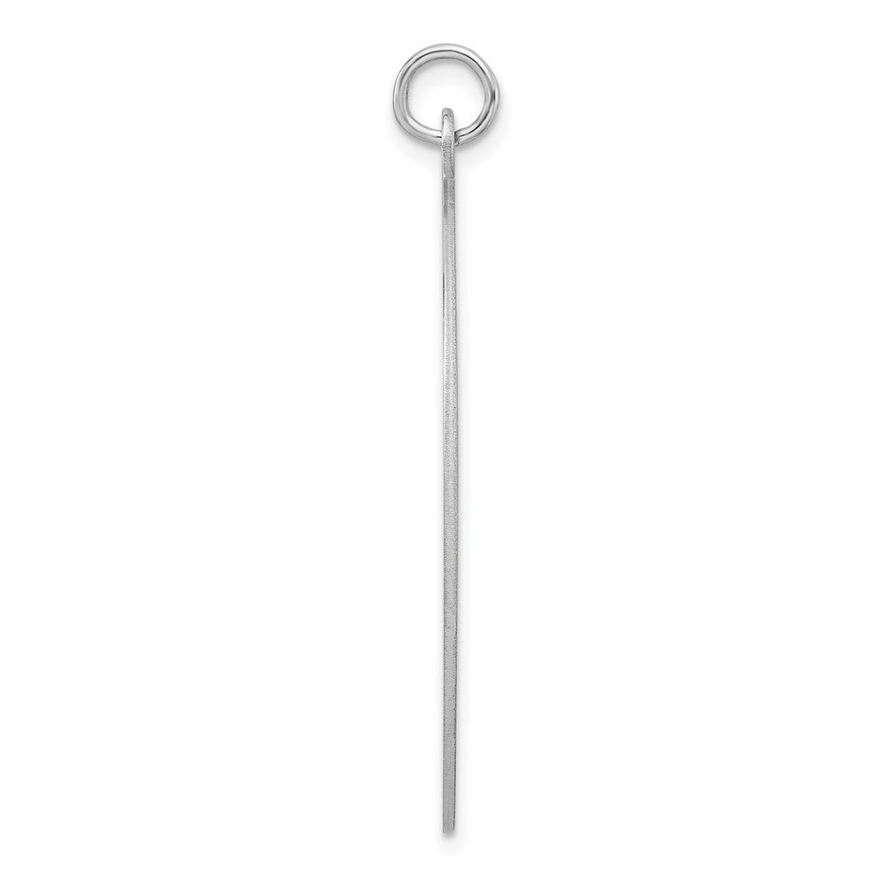 Sterling Silver Rhod-plated Polish Front Satin Back Disc Charm Pendant