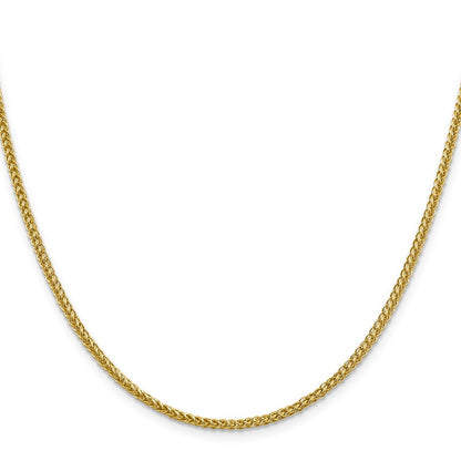 14k Yellow Gold 2.35mm Semi-Solid 3-Wire Wheat Chain Necklace 18"