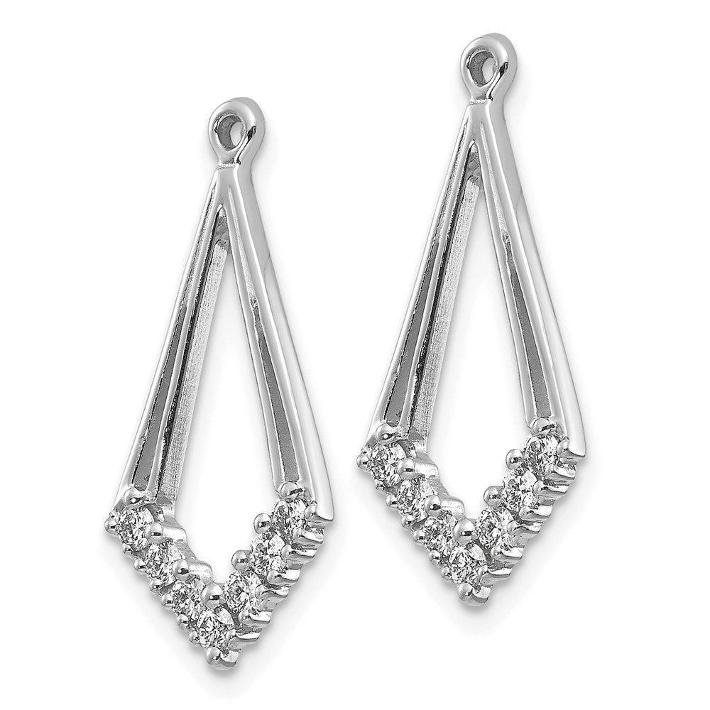 14k White Gold Diamond Shaped Diamond Earring Jacket