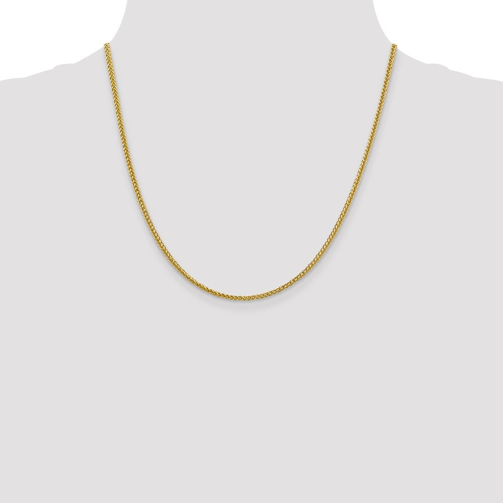 14k Yellow Gold 2.35mm Semi-Solid 3-Wire Wheat Chain Necklace 20"