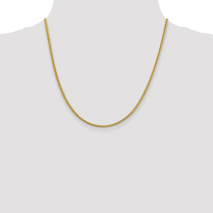 14k Yellow Gold 2.35mm Semi-Solid 3-Wire Wheat Chain Necklace 20"
