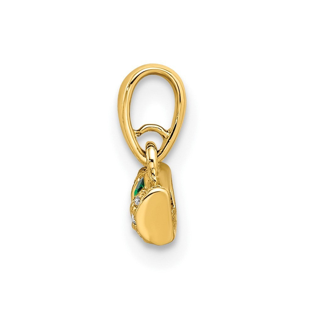 14k Yellow Gold Family Jewelry Diamond Semi-Set Pendant