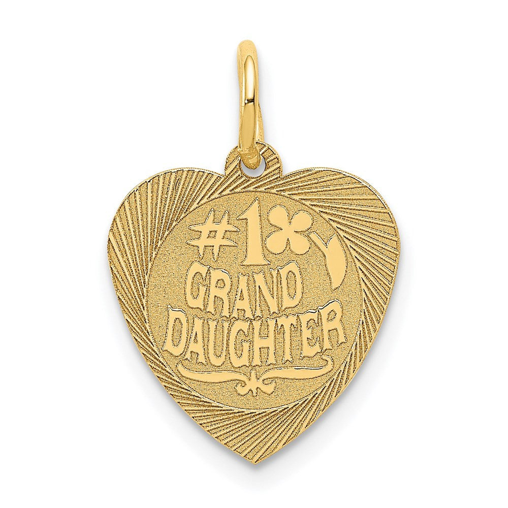 14k Yellow Gold #1 GRANDDAUGHTER Charm Pendant