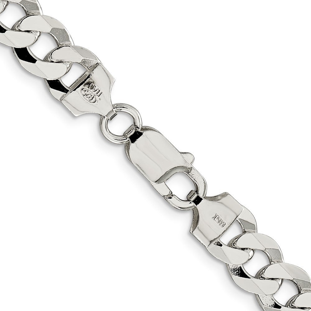 Sterling Silver 8.5mm Flat Curb Chain Necklace 30"
