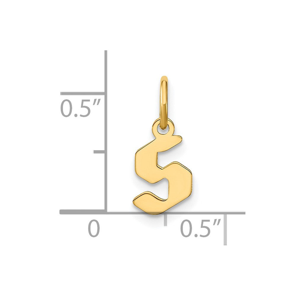 14k Yellow Gold Lowercase Letter S Initial Pendant