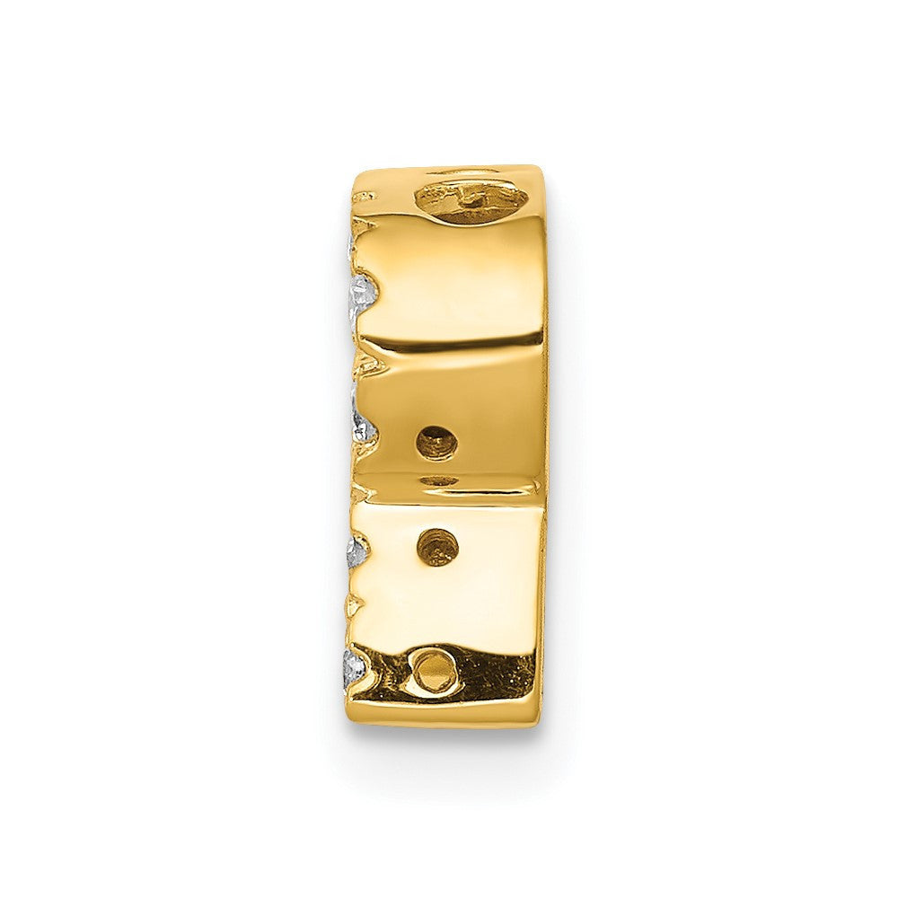 14k Yellow Gold Diamond Letter R Initial Charm Pendant