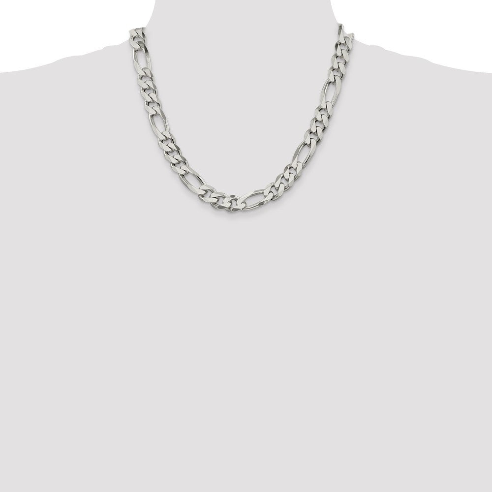 Sterling Silver 10.75mm Figaro Chain Necklace 20"