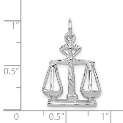 14k White Gold Polished Scales of Justice Charm Pendant