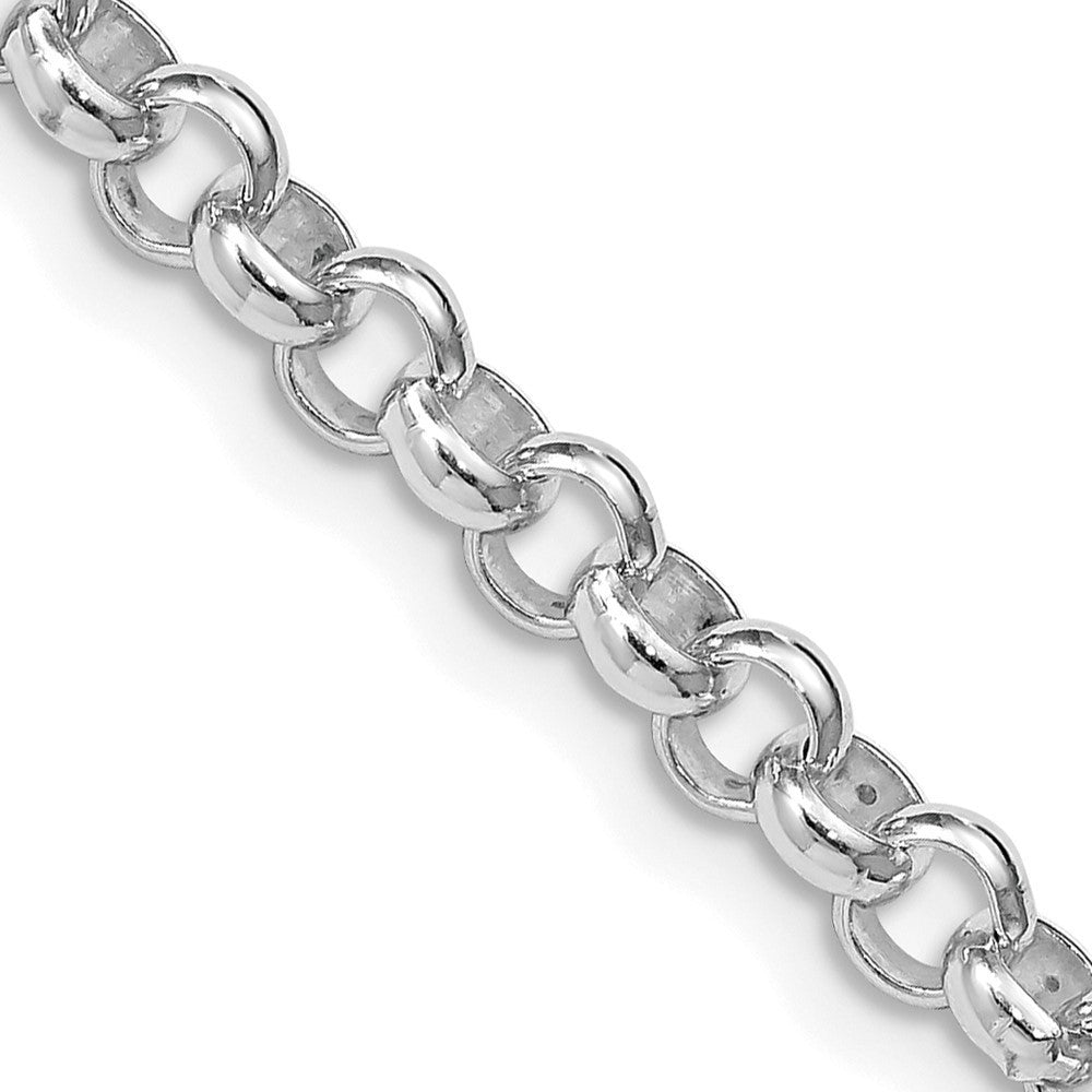 Sterling Silver Rhodium-plated 4.6mm Rolo Chain Necklace 24"