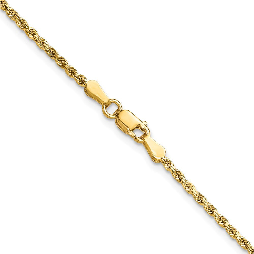 14k Yellow Gold 2mm Semi Solid Diamond-cut Rope Chain Necklace 24"