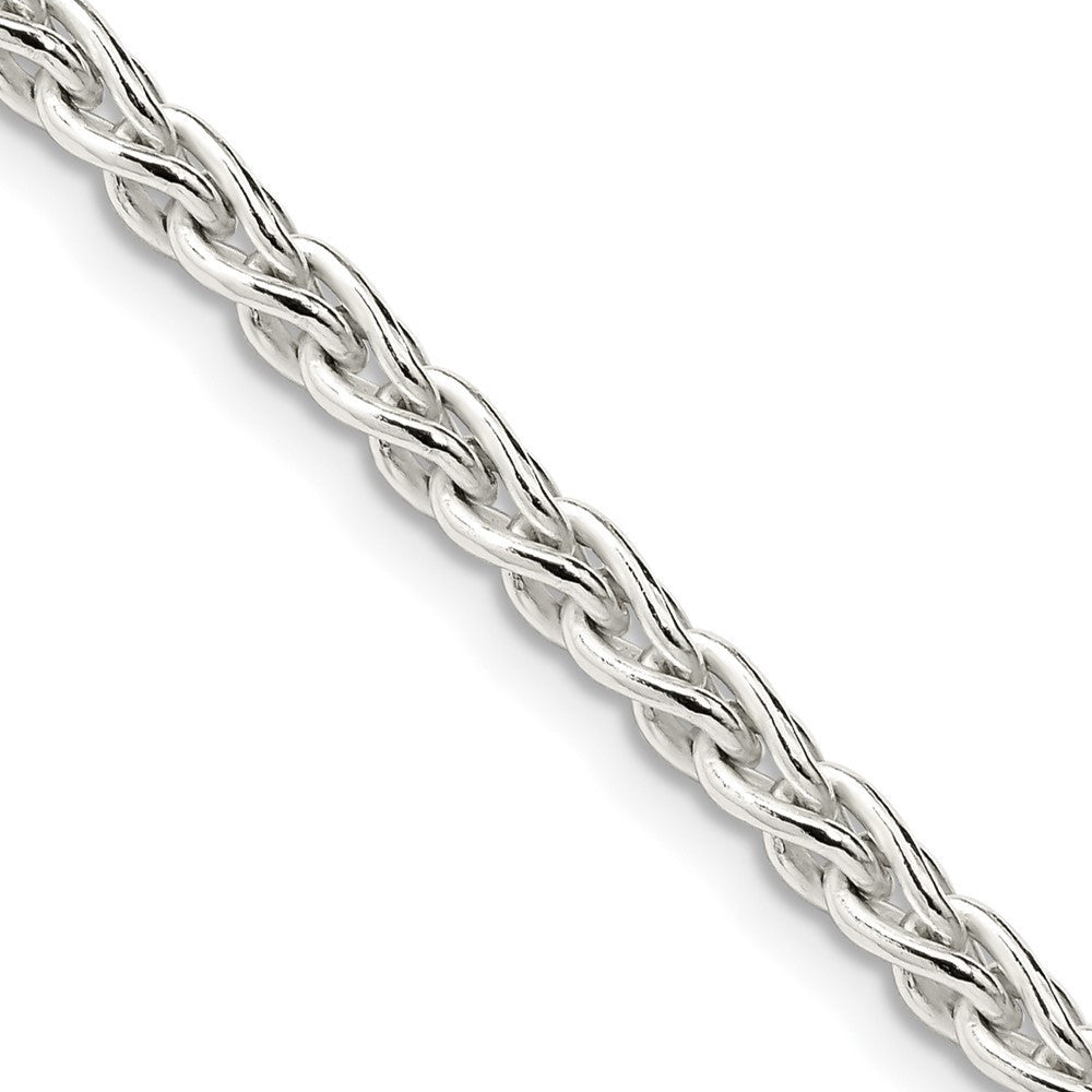Sterling Silver 3.7mm Round Spiga Chain Necklace 26"
