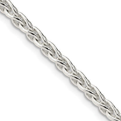 Sterling Silver 3.7mm Round Spiga Chain Necklace 26"