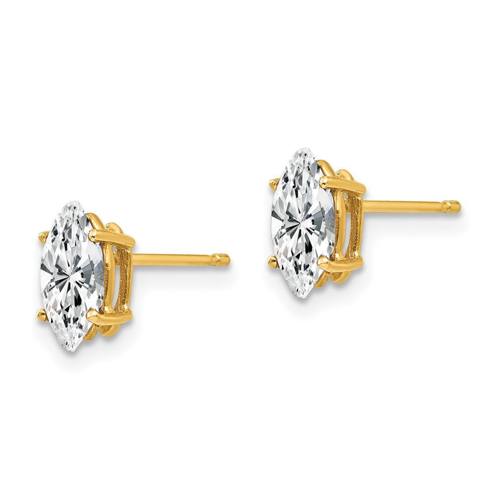 14k Yellow Gold 8x4mm Marquise Cubic Zirconia earring