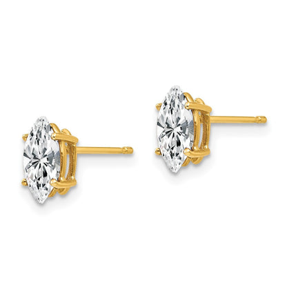 14k Yellow Gold 8x4mm Marquise Cubic Zirconia earring