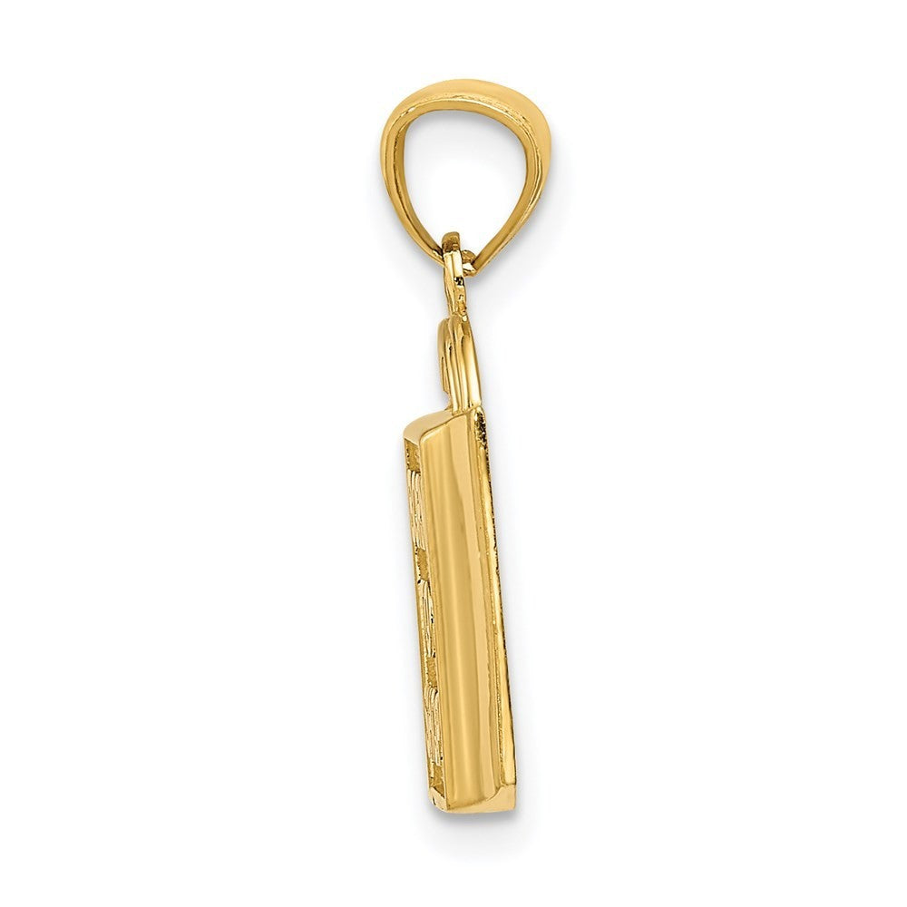 14k Yellow Gold Shopping Bag BORN TO SHOP Pendant