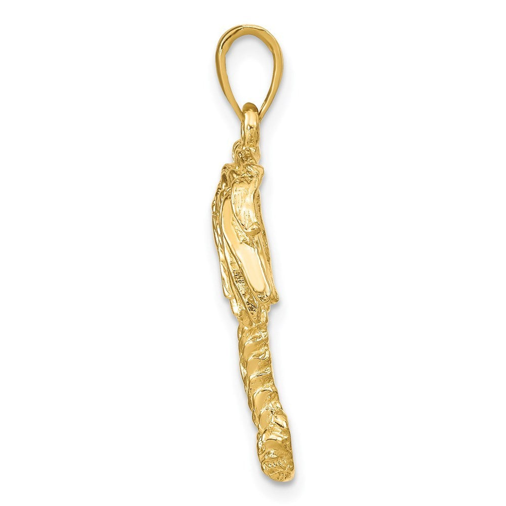14k Yellow Gold Double Palm Trees Pendant