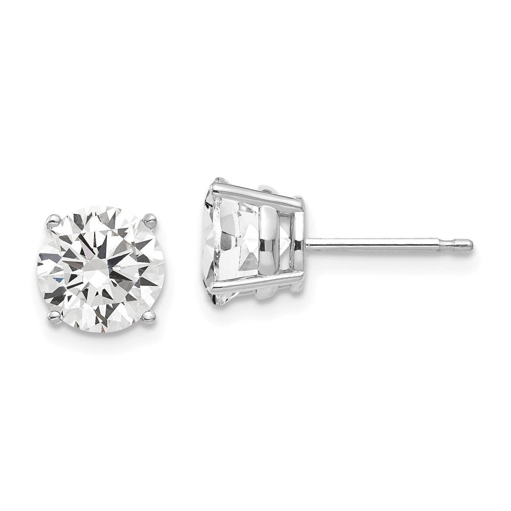 14k White Gold 7mm Cubic Zirconia Stud Earrings