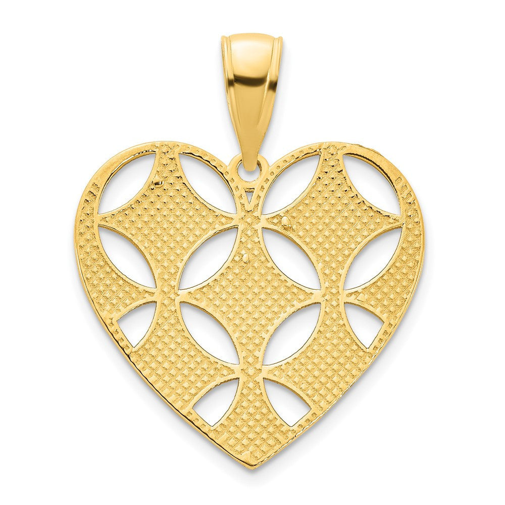 14k Yellow Gold Fancy Heart Pendant