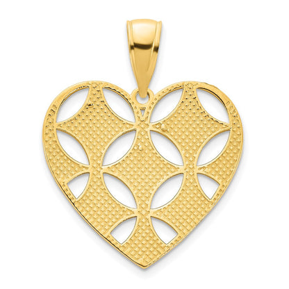 14k Yellow Gold Fancy Heart Pendant