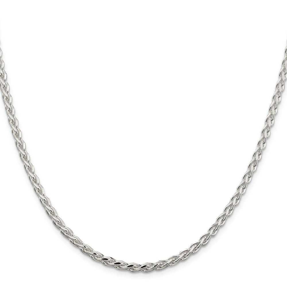 Sterling Silver 3.5mm Diamond-cut Spiga Chain Necklace 24"
