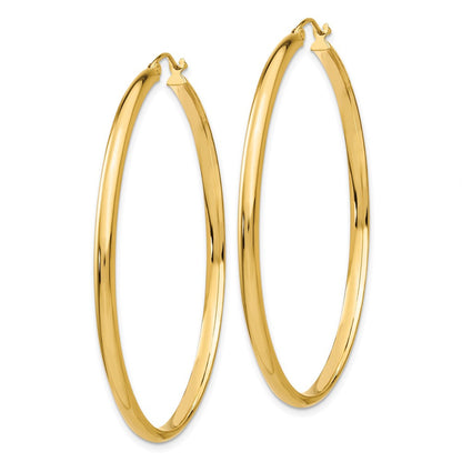 14k Yellow Gold Polished Hoop Earring