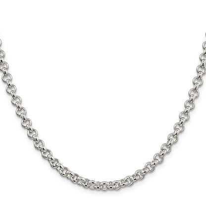 Sterling Silver 5mm Rolo Chain Necklace 24"