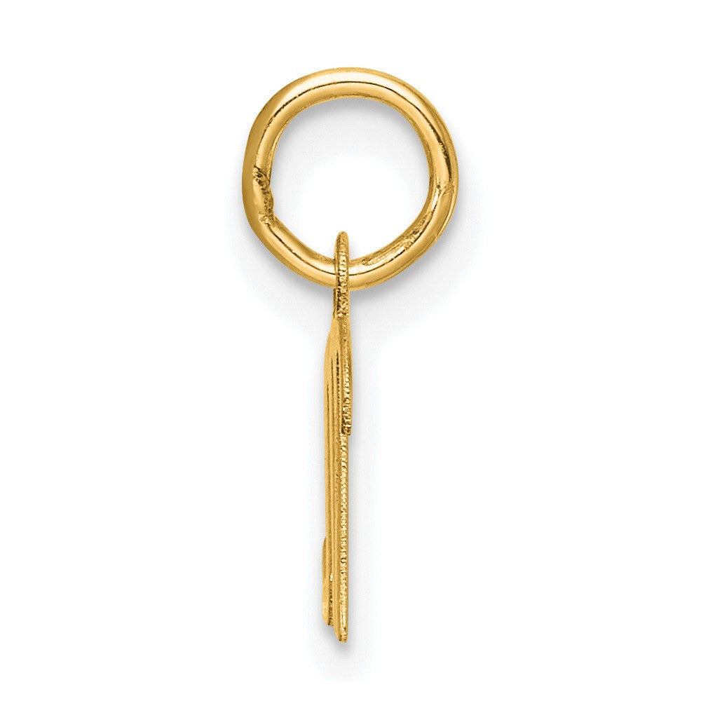 14k Yellow Gold Small Script Letter M Initial Charm Pendant