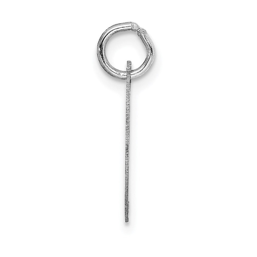 14k White Gold Small Fancy Script Letter I Initial Charm Pendant