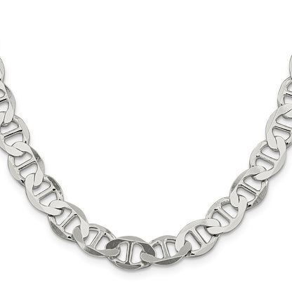 Sterling Silver 9.95mm Flat Anchor Chain Necklace 24"