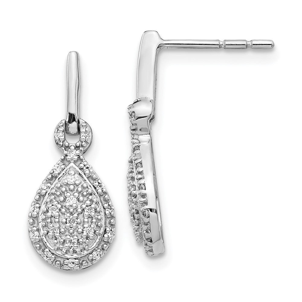 14k White Gold Diamond Teardrop Drop & Dangle Earrings