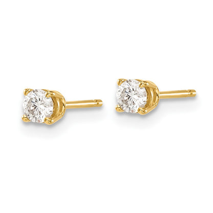 14k Yellow Gold .30ct. I1 J-K Diamond Push-on Stud Earrings